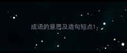成语的意思及造句短点