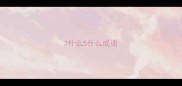3什么5什么成语