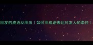 10个经典思念朋友的成语及用法如何用成语表达对友人的牵挂情感表达指南