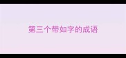 第三个带如字的成语