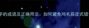 带毛字的成语及正确用法如何避免鸡毛蒜皮式错误