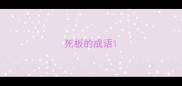死板的成语