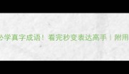 10个必学真字成语看完秒变表达高手附用法指南