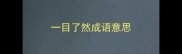 一目了然成语意思