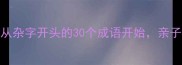 趣味成语接龙从杂字开头的30个成语开始亲子互动学习新方式
