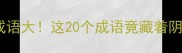 成语冷知识黑白成语大这20个成语竟藏着阴阳哲学智慧