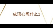 成语心想什么