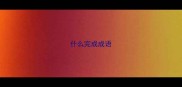 什么完成成语