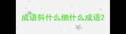成语斜什么细什么成语