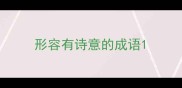 形容有诗意的成语