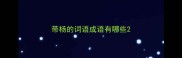 带杨的词语成语有哪些