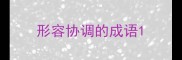 形容协调的成语
