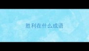 胜利在什么成语