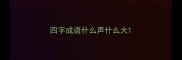 四字成语什么声什么大
