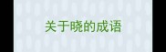 关于晓的成语