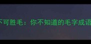 成语新探不可胜毛你不知道的毛字成语及实用场景