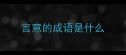 言意的成语是什么