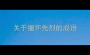 关于缅怀先烈的成语