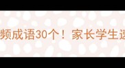 小学到高中必背高频成语30个家长学生速存考试提分必备