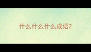 什么什么什么成语