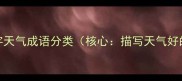 二四字天气成语分类核心描写天气好的成语