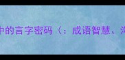 成语文化中的言字密码成语智慧沟通技巧