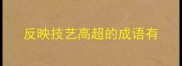 反映技艺高超的成语有