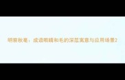 明察秋毫成语眼睛和毛的深层寓意与应用场景