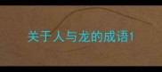 关于人与龙的成语