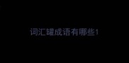 词汇罐成语有哪些