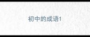 初中的成语