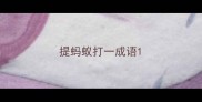 提蚂蚁打一成语