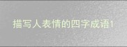 描写人表情的四字成语