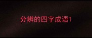 分辨的四字成语