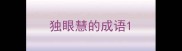 独眼慧的成语