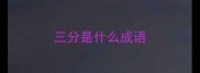 三分是什么成语