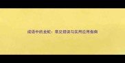 成语中的龙蛇常见错误与实用应用指南