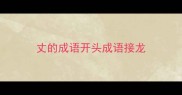 丈的成语开头成语接龙