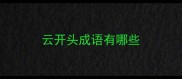 云开头成语有哪些