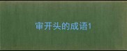 审开头的成语