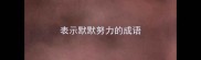 表示默默努力的成语