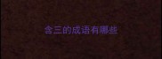 含三的成语有哪些
