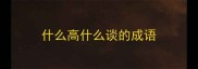 什么高什么谈的成语