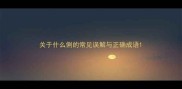 关于什么俐的常见误解与正确成语