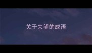 关于失望的成语