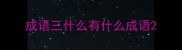 成语三什么有什么成语