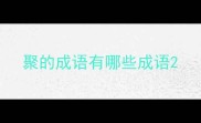 聚的成语有哪些成语