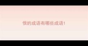 恨的成语有哪些成语