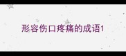 形容伤口疼痛的成语