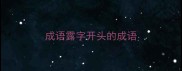 成语露字开头的成语